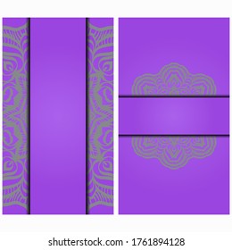 Vintage Card With Patterns of the Mandala. Floral Ornaments. Islam, Arabic, Indian, Ottoman motifs. Template for Flyer or Invitation Card Design. Vector Illustration.