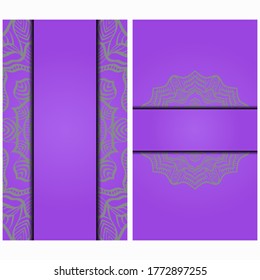 Vintage Card With Patterns of the Mandala. Floral Ornaments. Islam, Arabic, Indian, Ottoman motifs. Template for Flyer or Invitation Card Design. Vector Illustration.