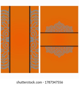 Vintage Card With Patterns of the Mandala. Floral Ornaments. Islam, Arabic, Indian, Ottoman motifs. Template for Flyer or Invitation Card Design. Vector Illustration.