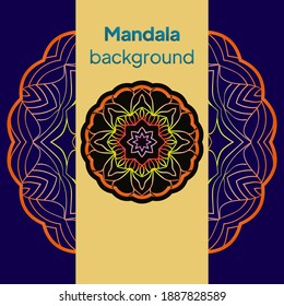 Vintage Card With Patterns Of The Mandala. Floral Ornaments. Islam, Arabic, Indian, Ottoman Motifs. Template For Flyer Or Invitation Card Design. Vector Illustration.