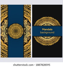 Vintage Card mit Mustern des Mandala. Blumendekorationen. Islam, arabische, indische, ottomanische Motive. Muster für Flyer- oder Einladungskarten. Vektorgrafik.