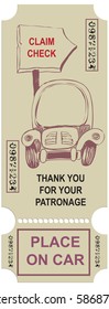 Vintage card - permission for parking. The old ticket.