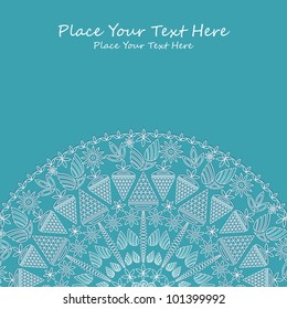 Vintage Card with Place for Text on Blue Green Background. Vector Illustration