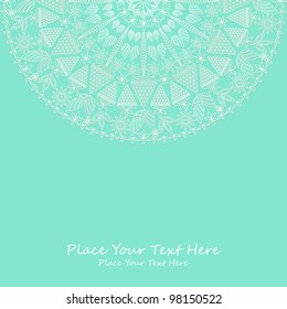 Vintage Card with Place for Text on Light Green Backdrop. Vector Illustration