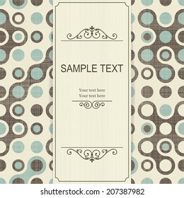 vintage card with retro seamless background