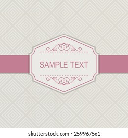 vintage card with retro seamless background 