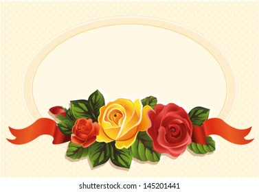 Vintage card with  roses 
