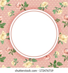 Vintage card with roses. vector illustration