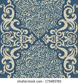 Vintage card with seamless abstract floral wallpaper, Can be used as invitation, Menu etc 