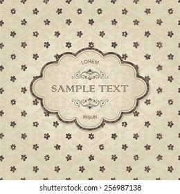 vintage card with seamless floral pattern