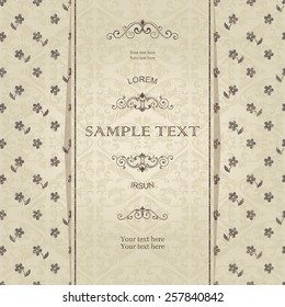 vintage card with seamless floral pattern