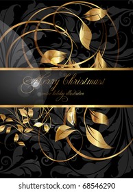 Vintage card with seamless ornament at background