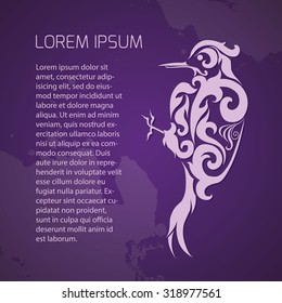 Vintage card with stylized bird and sample text