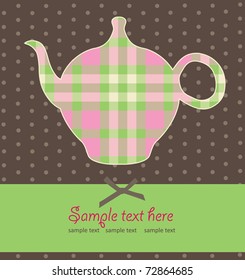 vintage card with teapot. vector illustration