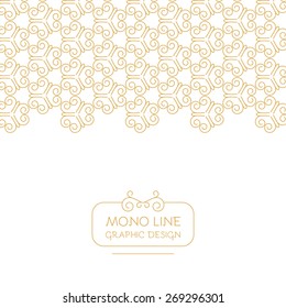 Vintage card in trendy mono line style. Vector illustration