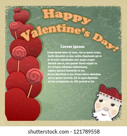 Vintage card for Valentine's Day. eps10