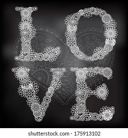 Vintage card for Valentine's Day. Wedding card. Vector illustration.
