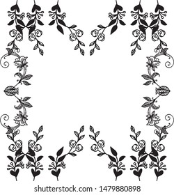 Vintage card, various shape pattern of frame, for ornate of unique floral. Vector