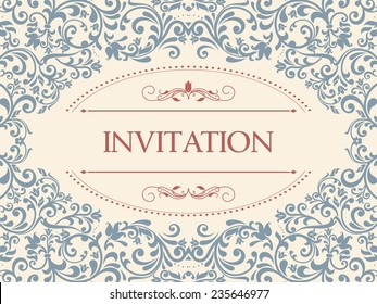 vintage card with victorian pattern