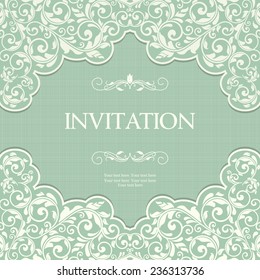 vintage card with victorian pattern