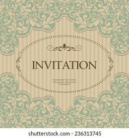 vintage card with victorian pattern