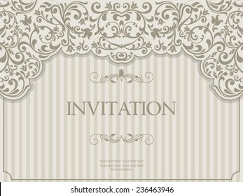 vintage card with victorian pattern
