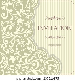 vintage card with victorian pattern