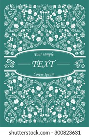 Vintage card or wedding invitation and announcement with elegant floral background. Vector Illustration