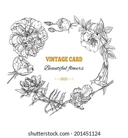 Vintage card, wreath