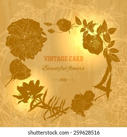 Vintage card, wreath