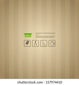 Vintage cardboard paper texture background with drawing icon - Vector illustration