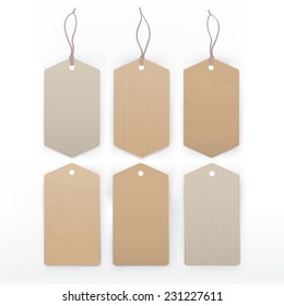 Vintage cardboard textured labels with string