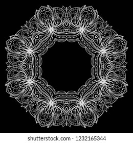 Vintage cards with Floral frame pattern. Vector template. The front and rear side.