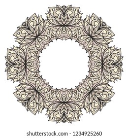 Vintage cards with Floral frame pattern. Vector template. The front and rear side.