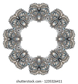Vintage cards with Floral frame pattern. Vector template. The front and rear side.