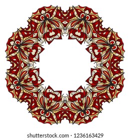 Vintage cards with Floral frame pattern. Vector template. The front and rear side.
