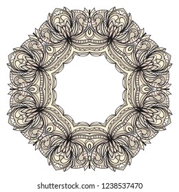 Vintage cards with Floral frame pattern. Vector template. The front and rear side.