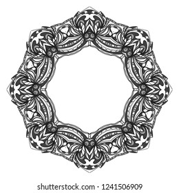 Vintage cards with Floral frame pattern. Vector template. The front and rear side.