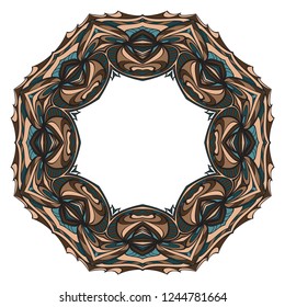 Vintage cards with Floral frame pattern. Vector template. The front and rear side.