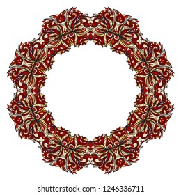 Vintage cards with Floral frame pattern. Vector template. The front and rear side.
