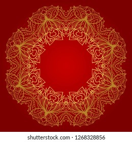Vintage cards with Floral frame pattern. Vector template. The front and rear side.