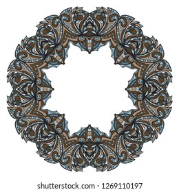Vintage cards with Floral frame pattern. Vector template. The front and rear side.
