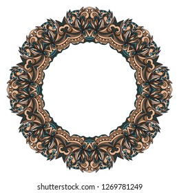 Vintage cards with Floral frame pattern. Vector template. The front and rear side.