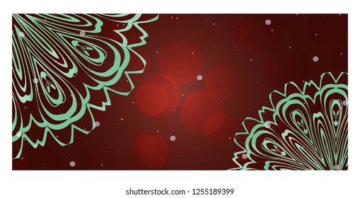 Vintage Cards With Floral Mandala Pattern. Vector Template. Gradient color.