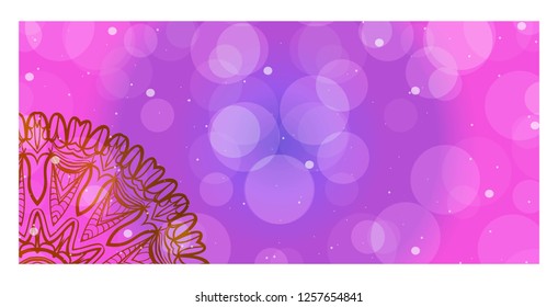 Vintage Cards With Floral Mandala Pattern. Vector Template. Gradient color.