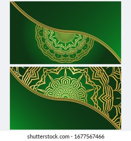 Vintage cards with Floral mandala pattern. Vector template. The front and rear side.