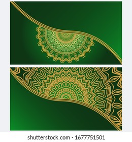 Vintage cards with Floral mandala pattern. Vector template. The front and rear side.