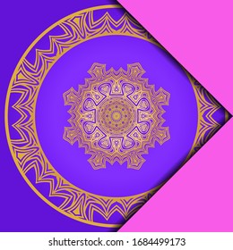 Vintage cards with Floral mandala pattern. Vector template. 