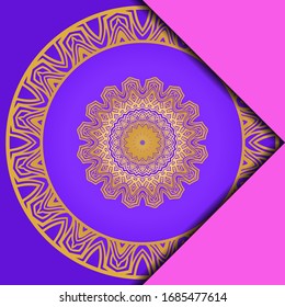 Vintage cards with Floral mandala pattern. Vector template. 