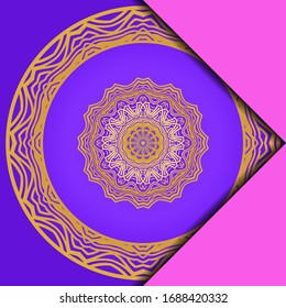 Vintage cards with Floral mandala pattern. Vector template. 